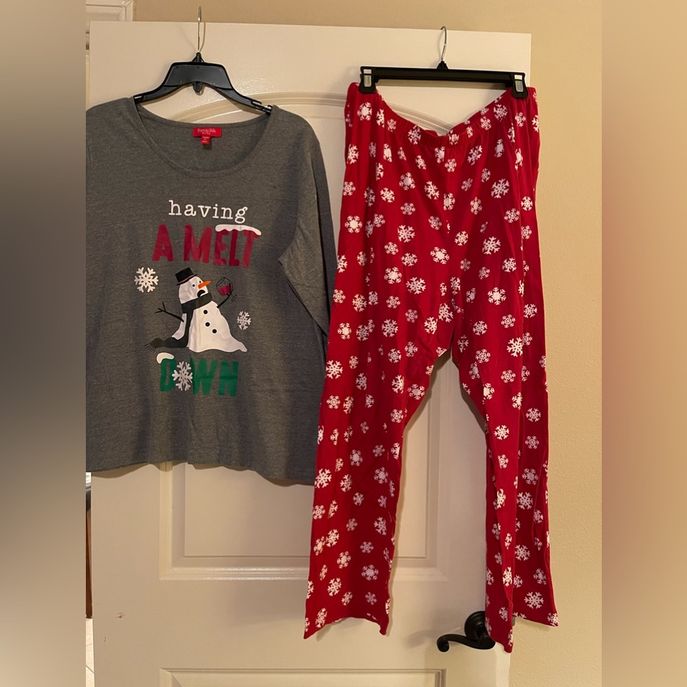 Christmas pjs worn once. $50 total all 4 pairs.